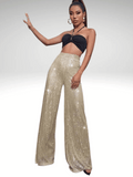 Gold High Waisted Sequined Pants