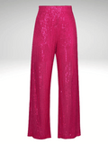 Pink Women's Sequined Silk Pants