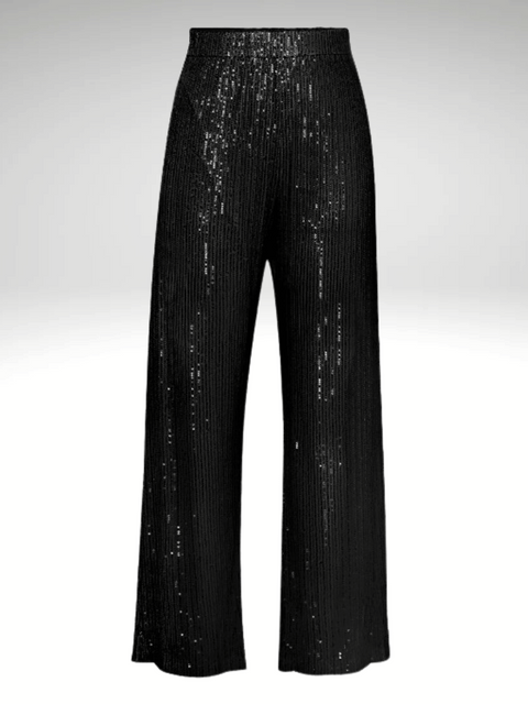 Black Women's Sequined Silk Pants