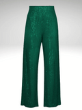 Green Women's Sequined Silk Pants