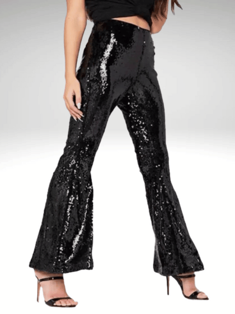 Black Sequin Pants For Women