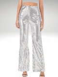 Silver Sequin Pants For Women