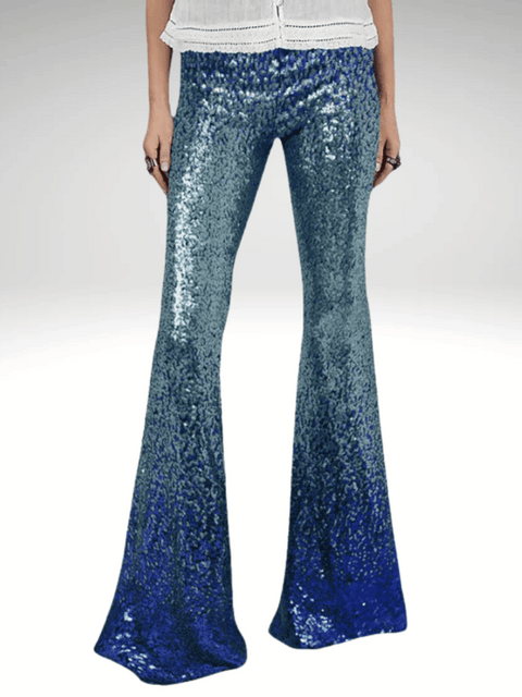 Blue Womens Sequin Pants