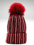 Rhinestones Beanie Pom Pom