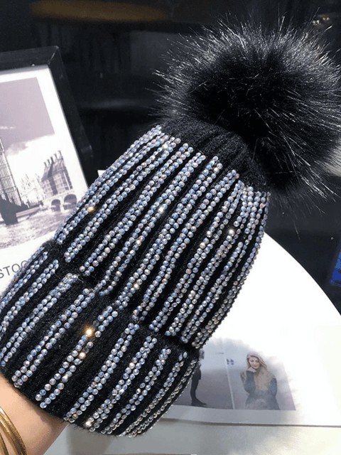 Rhinestone Beanie Hat