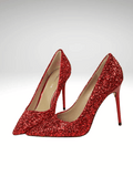 Red Glitter Heeled Shoes