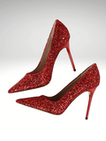 Red Glitter Heeled Shoes