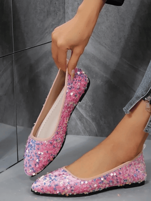 Sequin Flats Shoes