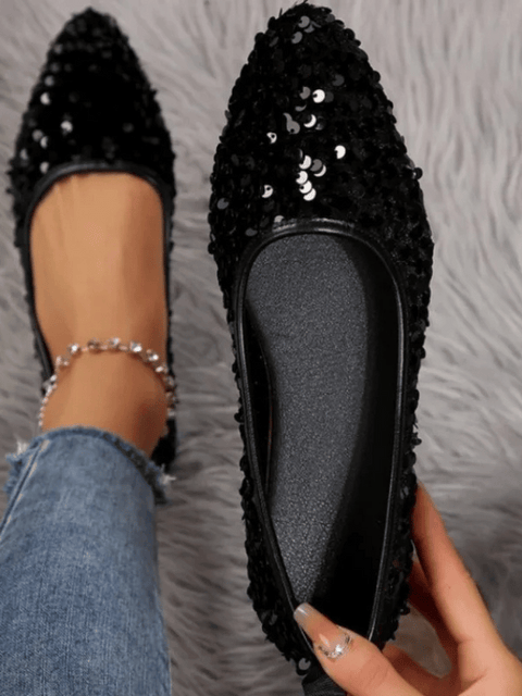 Sequin Flats Shoes