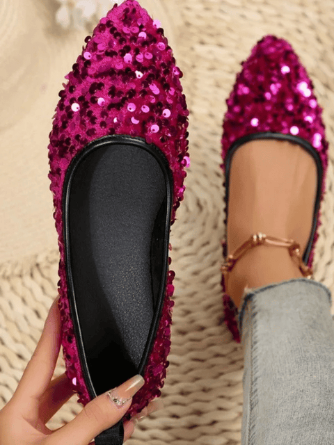 Sequin Flats Shoes