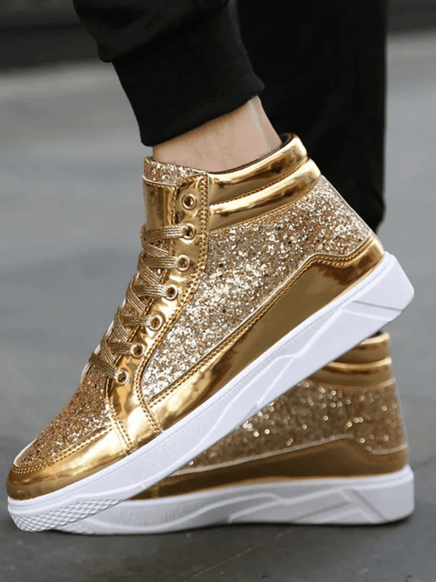 High Top Glitter Sneakers