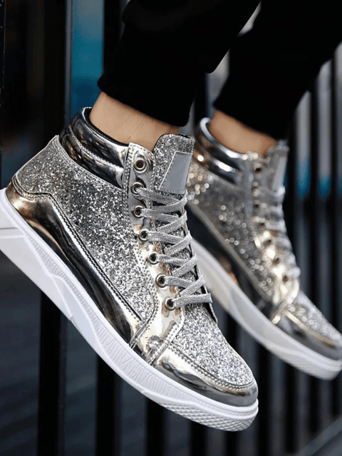 High Top Glitter Sneakers