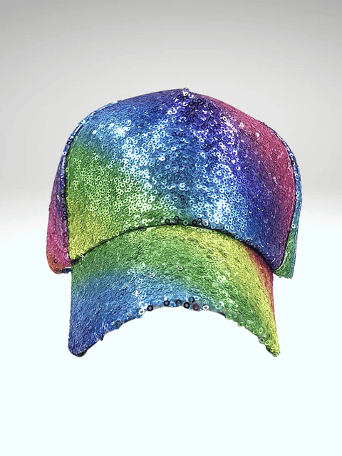 Rainbow Sequin Baseball Cap