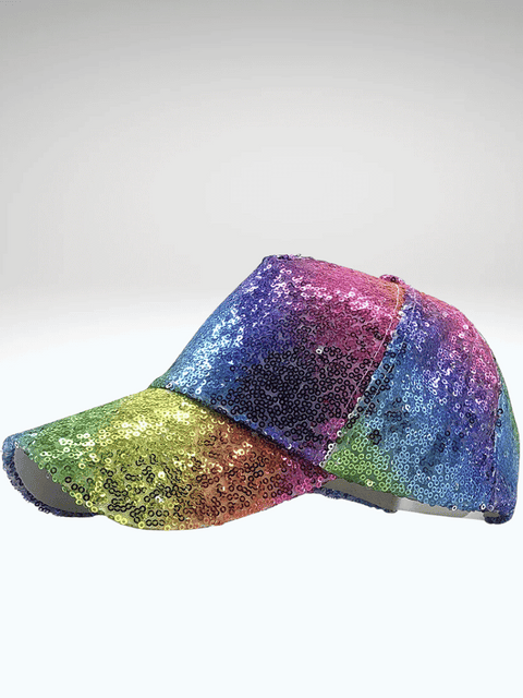 Rainbow Sequin Baseball Cap