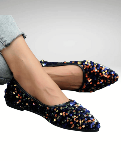 Rainbow Sequin Flats Shoes