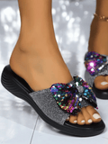 Sequin Sandal Bow