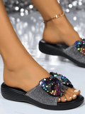 Sequin Sandal Bow