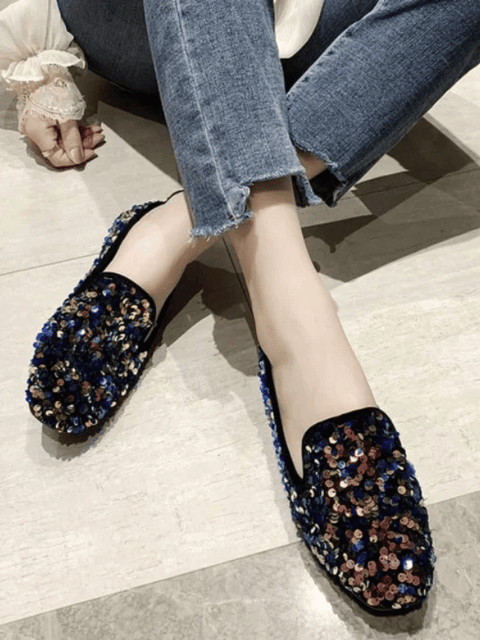 Women Flat Glitter Shoes