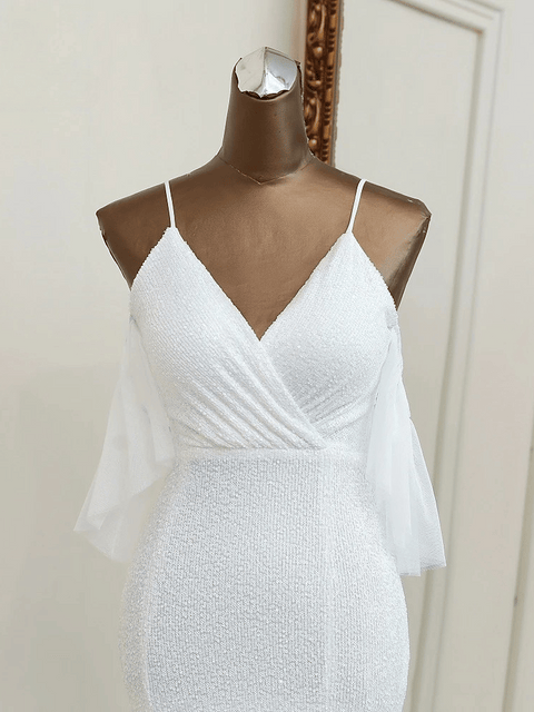 White Glitter Dress