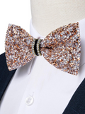 Sequin Bow Tie Beige