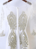 White Rhinestone Evening Dress