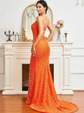 Orange Sequin Dress