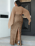 Plus Size Gold Sequin Dress