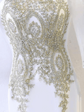 White Rhinestone Evening Dress