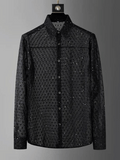 Men's Transparent Sequin Shirts Black