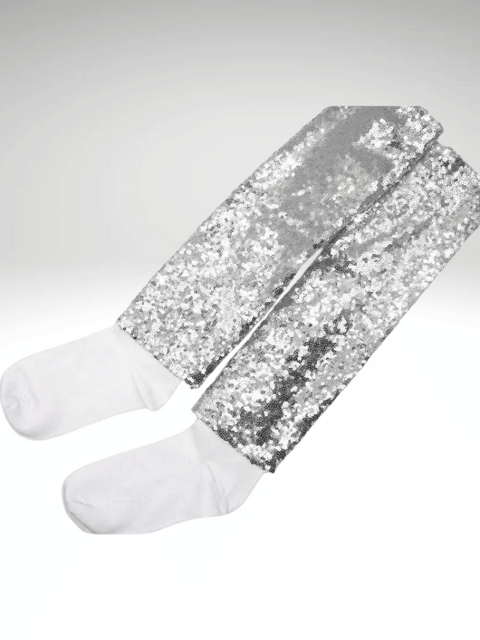 Grey Michael Jackson Glitter Socks