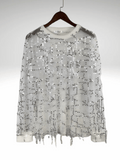 White Men's Transparent Sequin Shirts