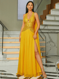 Yellow Sequin Dress 