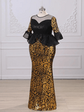 Gold Black Sequin Dress Plus Size