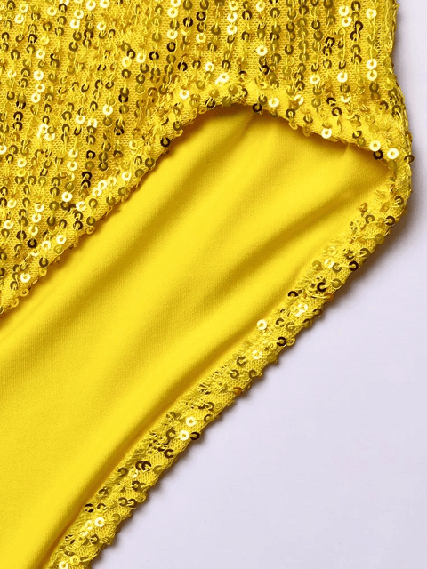 Yellow Sequin Dress Bustier