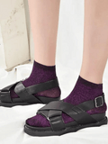 Purple Glitter Socks Thin Women