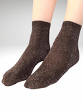 Brown Glitter Socks Thin Women