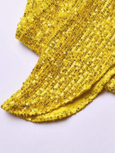 Yellow Sequin Dress Bustier