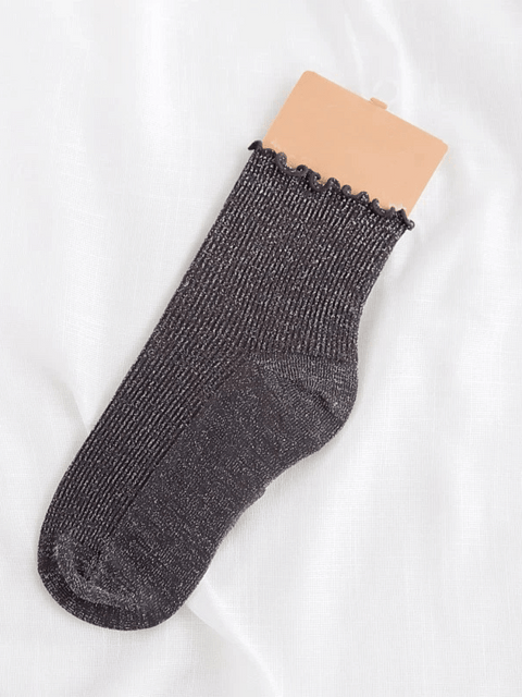 Short Sequin Socks Grey