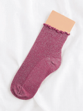 Short Sequin Socks Pink