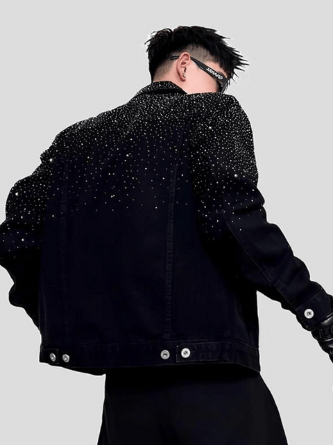 Black Rhinestone Jacket men