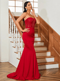 Red Sequin Dress Long