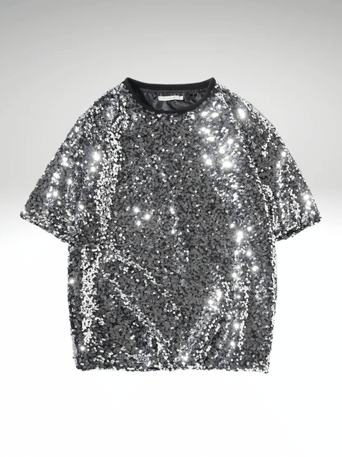 Silver Men Sequin Shirt