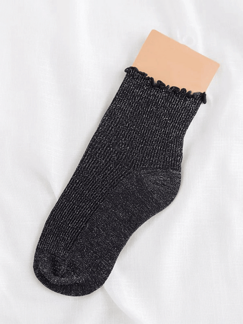 Short Sequin Socks Black