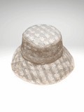 Beige Sequin Bucket Hat With Fine Mesh