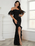 Sequined Black Dress