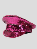 Sequin Captain Hat Women Pink