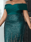 Emerald Green Glitter Dress Plus Size