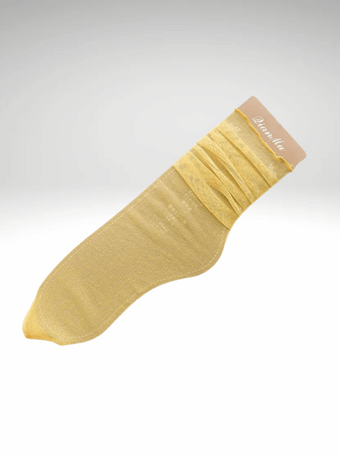 Yellow Sheer Glitter Socks