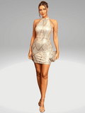 Silver Sequin Dress Short