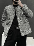 Mens Grey Sequin Jacket